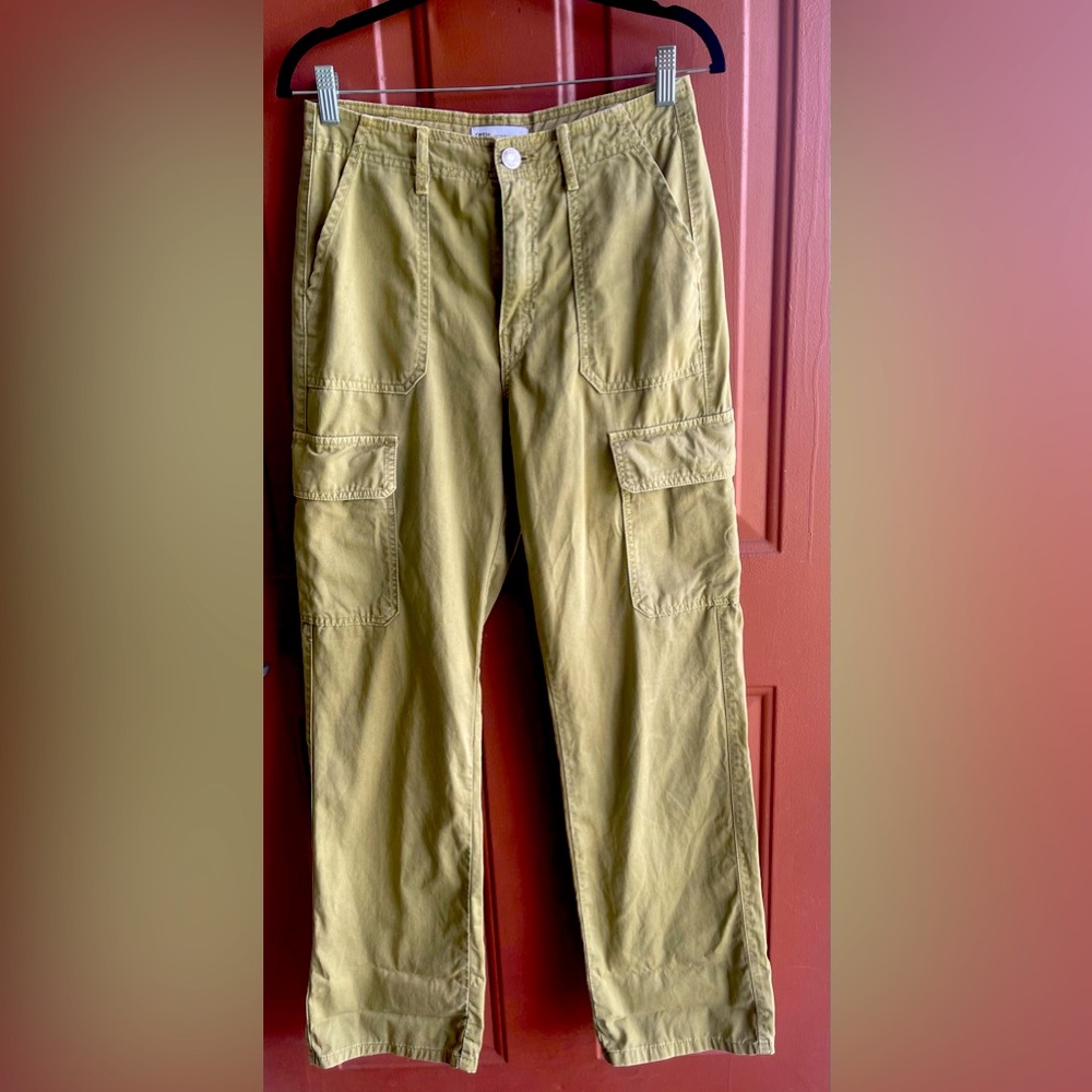 Zara Green Cargo Pants Relaxed Fit